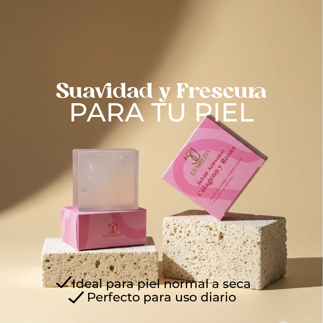 JABÓN ARTESANAL COLAGENO Y ROSAS