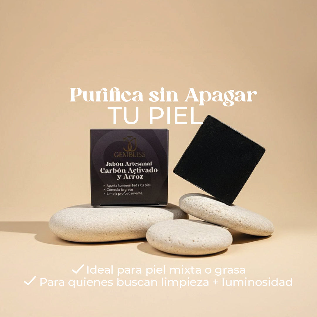 JABÓN ARTESANAL CARBÓN ACTIVADO Y ARROZ