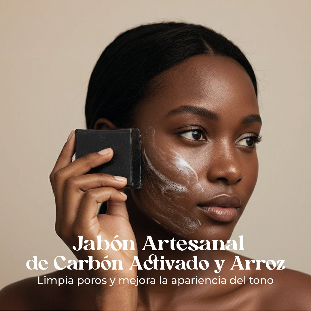 JABÓN ARTESANAL CARBÓN ACTIVADO Y ARROZ